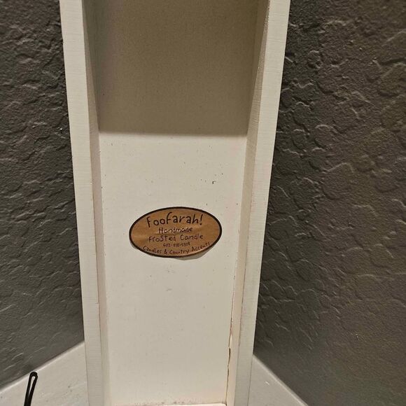 Wood Christmas Sign Dear Santa 17" White with Red Glitter Text - Picture 3 of 3